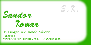 sandor komar business card